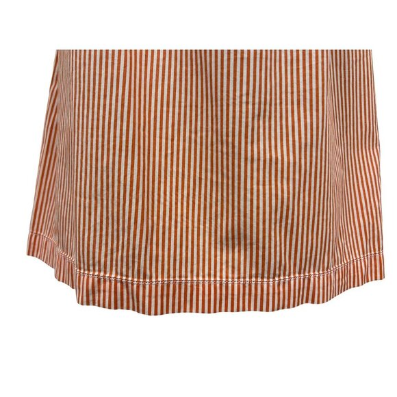 TRINA TURK Womens Orange White Stripe Size Medium Short Sleeve Peasant Dress EUC - Picture 7 of 9